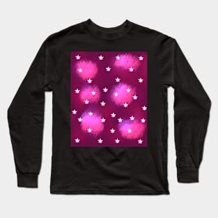 Pink Clouds and Stars Long Sleeve T-Shirt